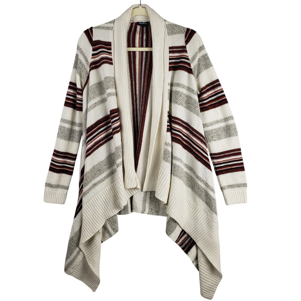 Torrid Size 00 Open Front Waterfall Cardigan Crea… - image 1